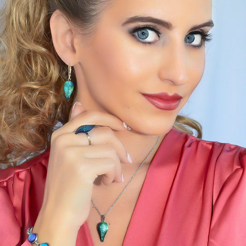 EARRINGS TURQUOISE ~ NIGHT BLUE | DROP | SILVER 925 | REFLET