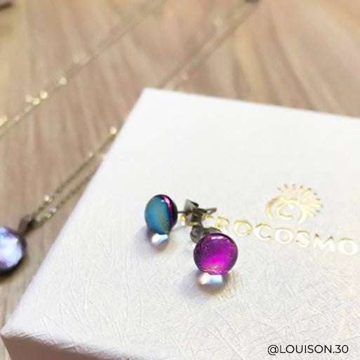 EARRINGS INDIGO ~ ETERNAL FUSHIA | ECLIPSE | STUD | REFLET