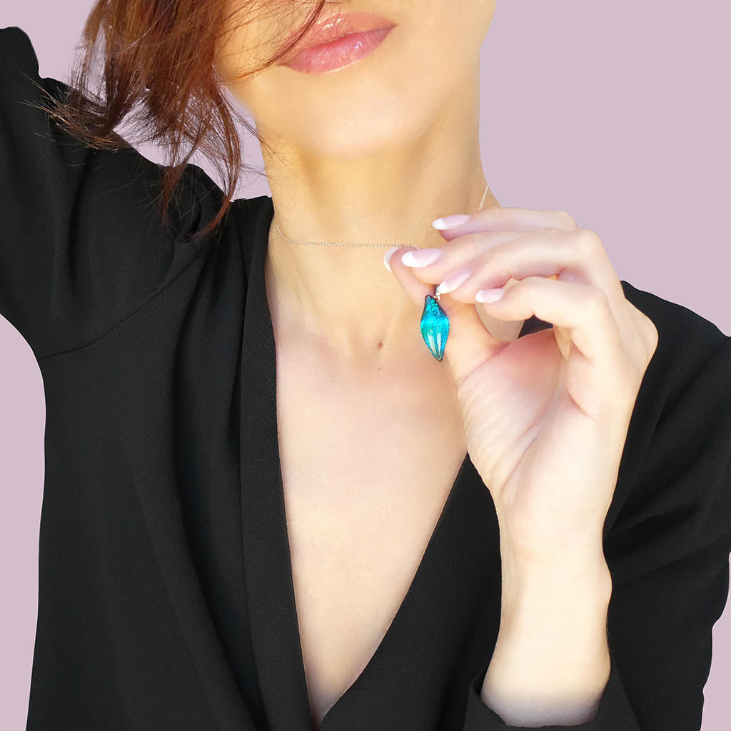 NECKLACE VERT DE BLEU ~ TEAL | ALMOND | REFLET