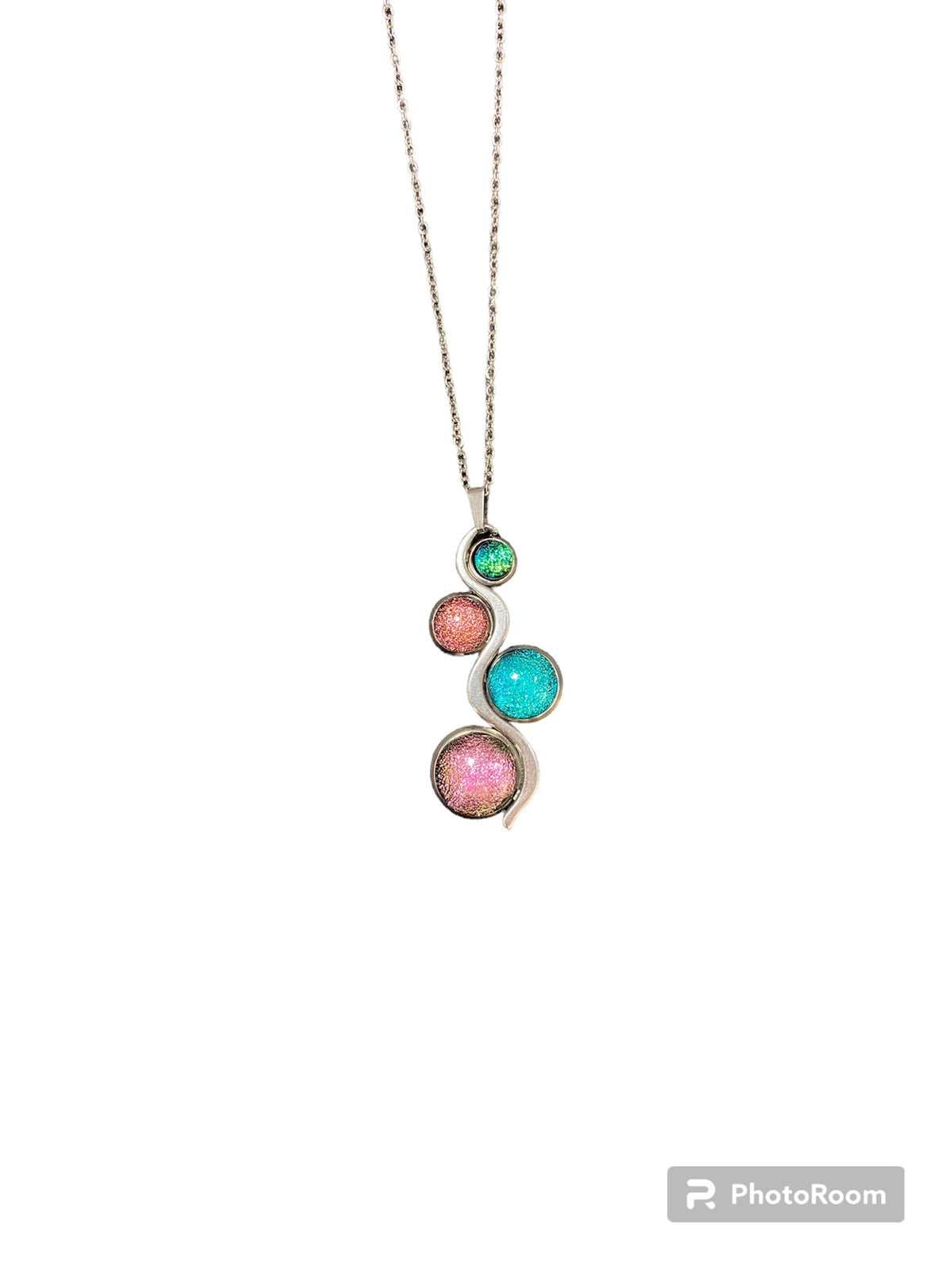 NECKLACE MICROCOSMOSES STAINLESS STEEL 4 PEARLS | 15 COLORS