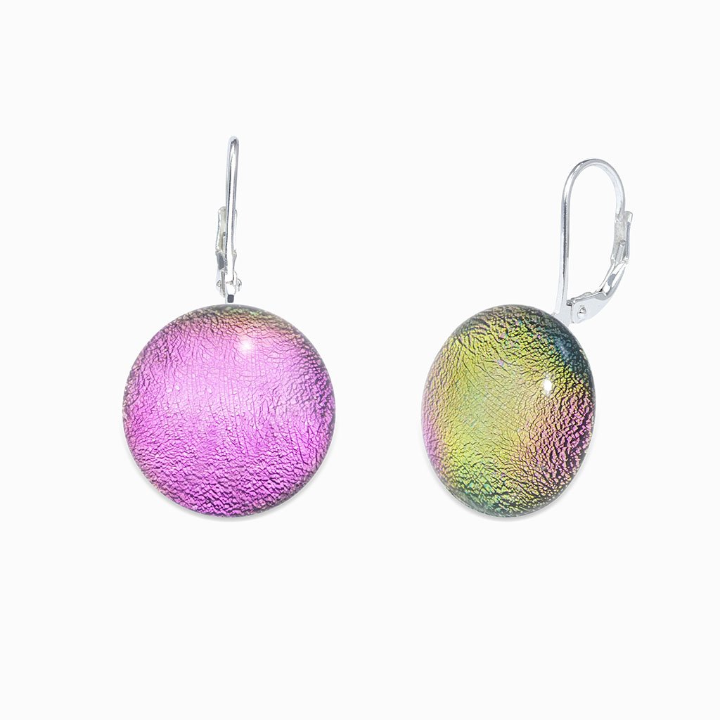 Microcosmoses EARRINGS GLASS REFLET EARRINGS FRENCH PINK ~ GOLD | ECLIPSE | SILVER 925 | REFLET