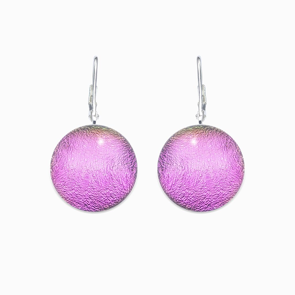 Microcosmoses EARRINGS GLASS REFLET EARRINGS FRENCH PINK ~ GOLD | ECLIPSE | SILVER 925 | REFLET