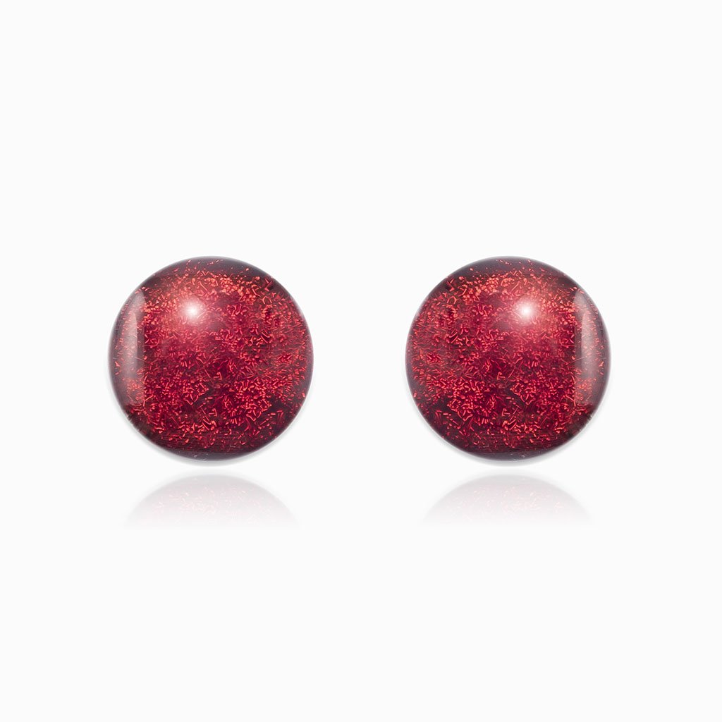 Microcosmoses EARRINGS GLASS REFLET EARRINGS RED | ECLIPSE | STUD | REFLET