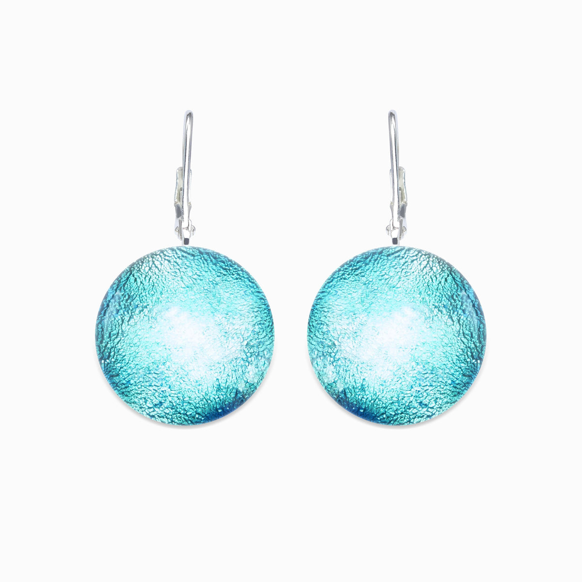 Microcosmoses EARRINGS GLASS REFLET EARRINGS TURQUOISE ~ NIGHT BLUE | ECLIPSE | SILVER 925 | REFLET