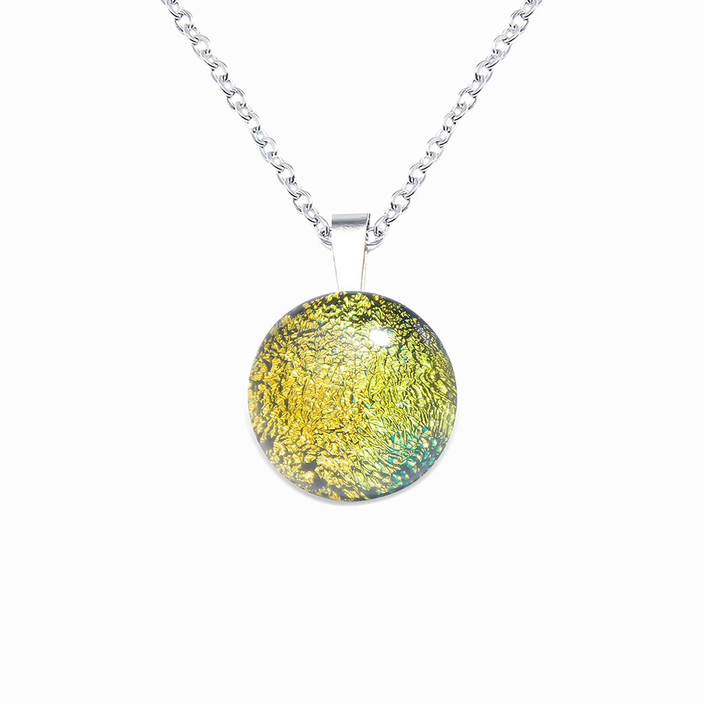 Microcosmoses NECKLACE NECKLACE GOLD ~ GREEN BOKEH | ECLIPSE | REFLET