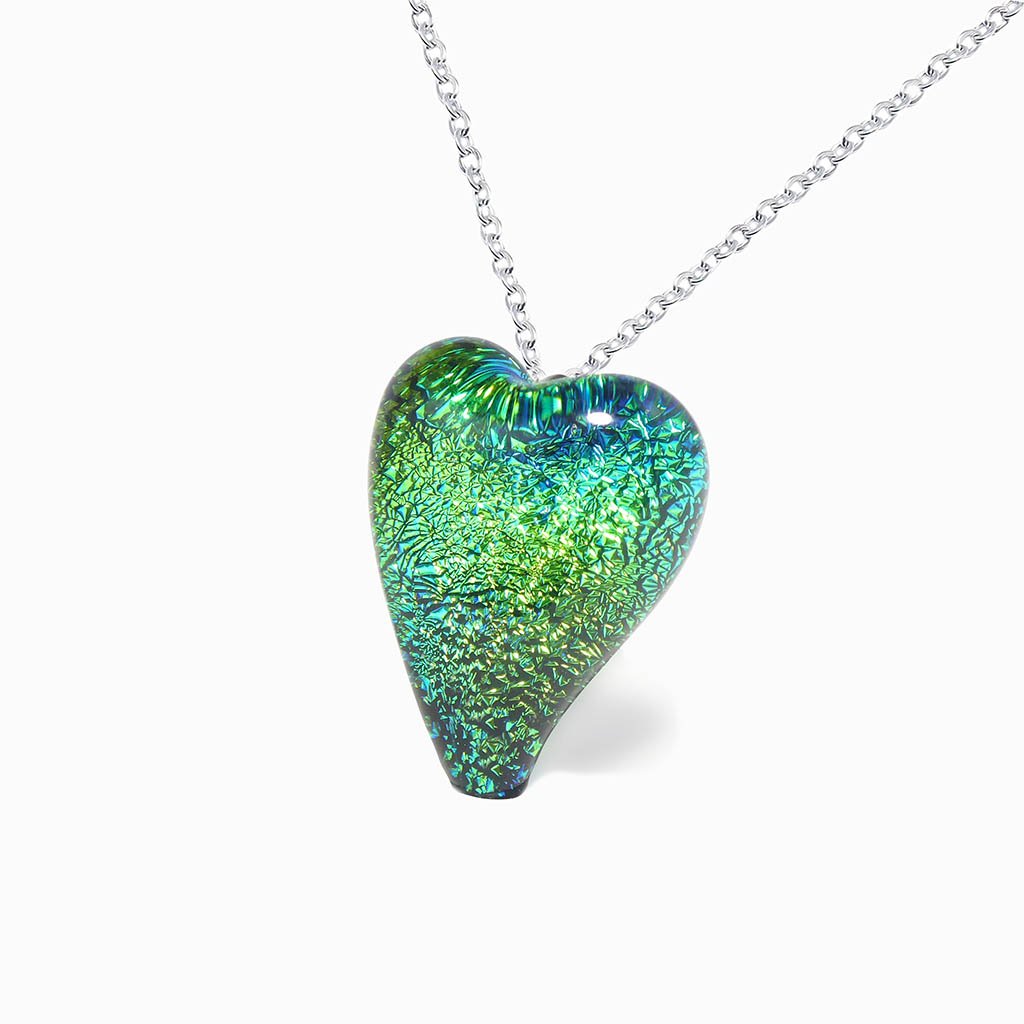 Microcosmoses NECKLACE NECKLACE GREEN KELLY ~ BLUE BELIZE | HEART | REFLET