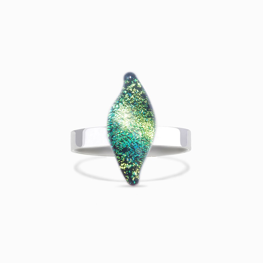 Microcosmoses RINGS GLASS REFLET RING GREEN KELLY ~ BLUE BELIZE | ALMOND | REFLET