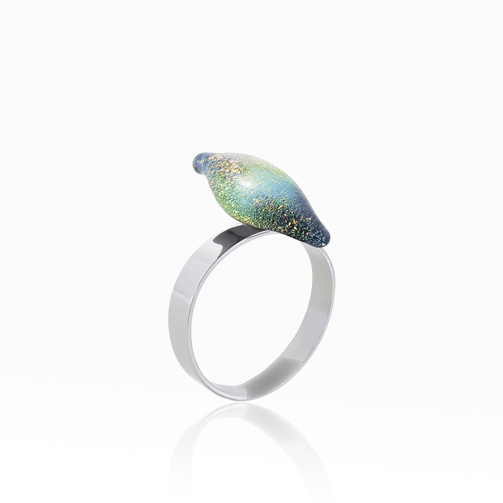 Microcosmoses RINGS GLASS REFLET RING PARME ~ LIGHT GREEN | ALMOND | REFLET