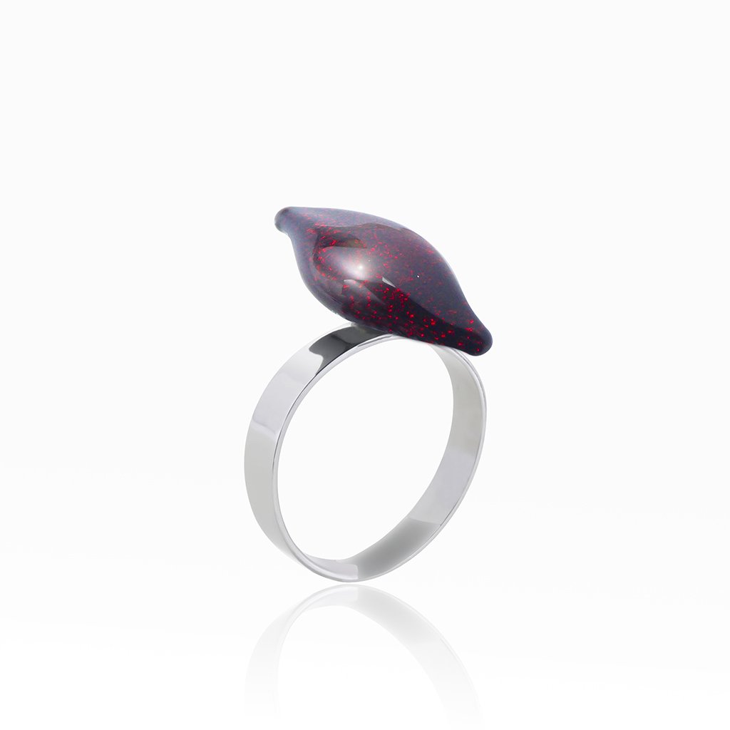 Microcosmoses RINGS GLASS REFLET RING RED | ALMOND | REFLET