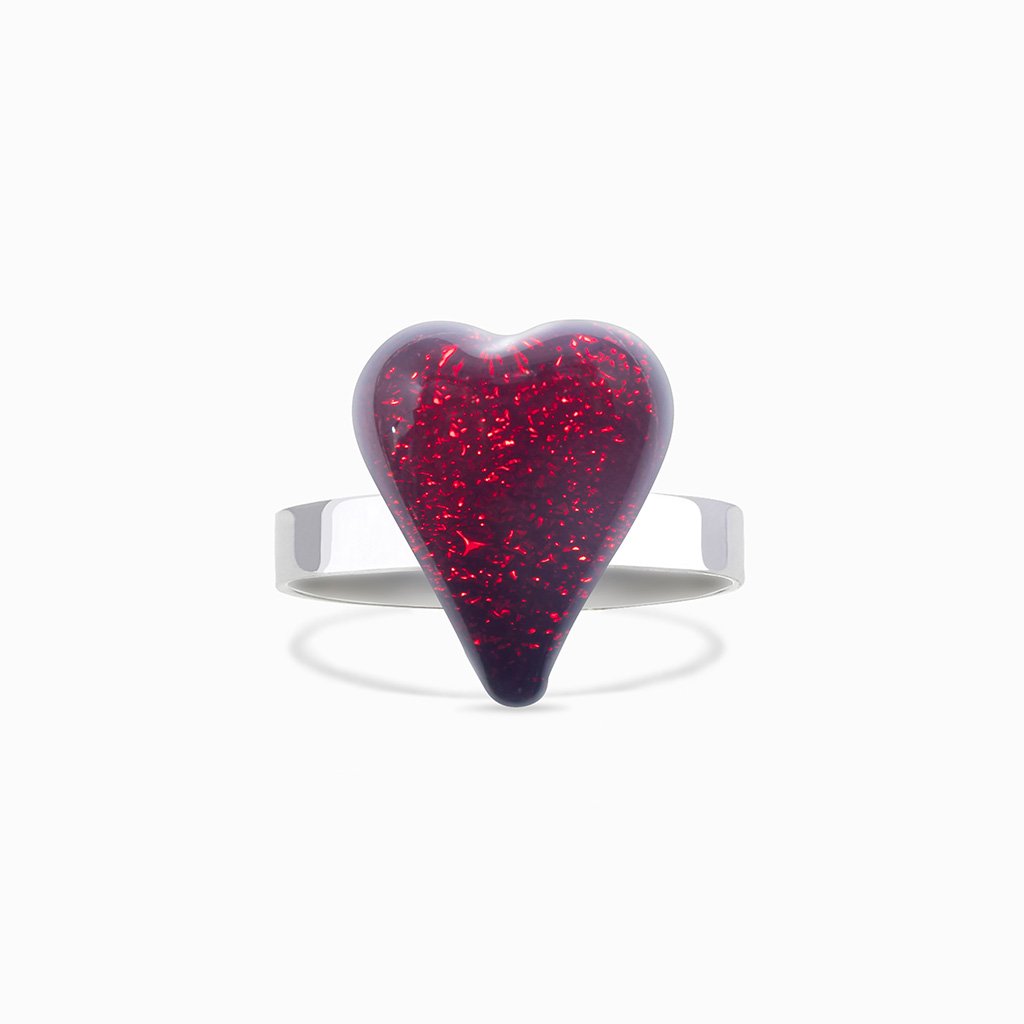 Microcosmoses RINGS GLASS REFLET RING RED | HEART | REFLET