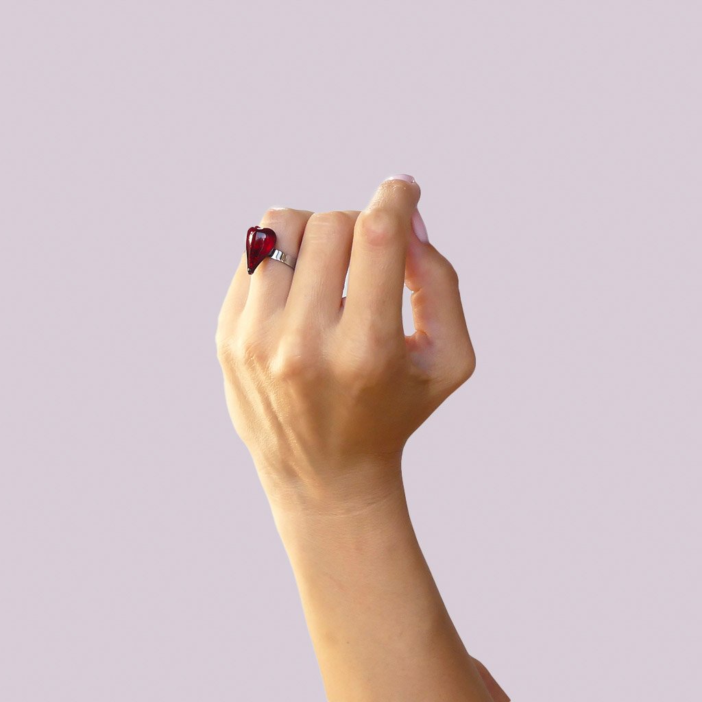 Microcosmoses RINGS GLASS REFLET RING RED | HEART | REFLET