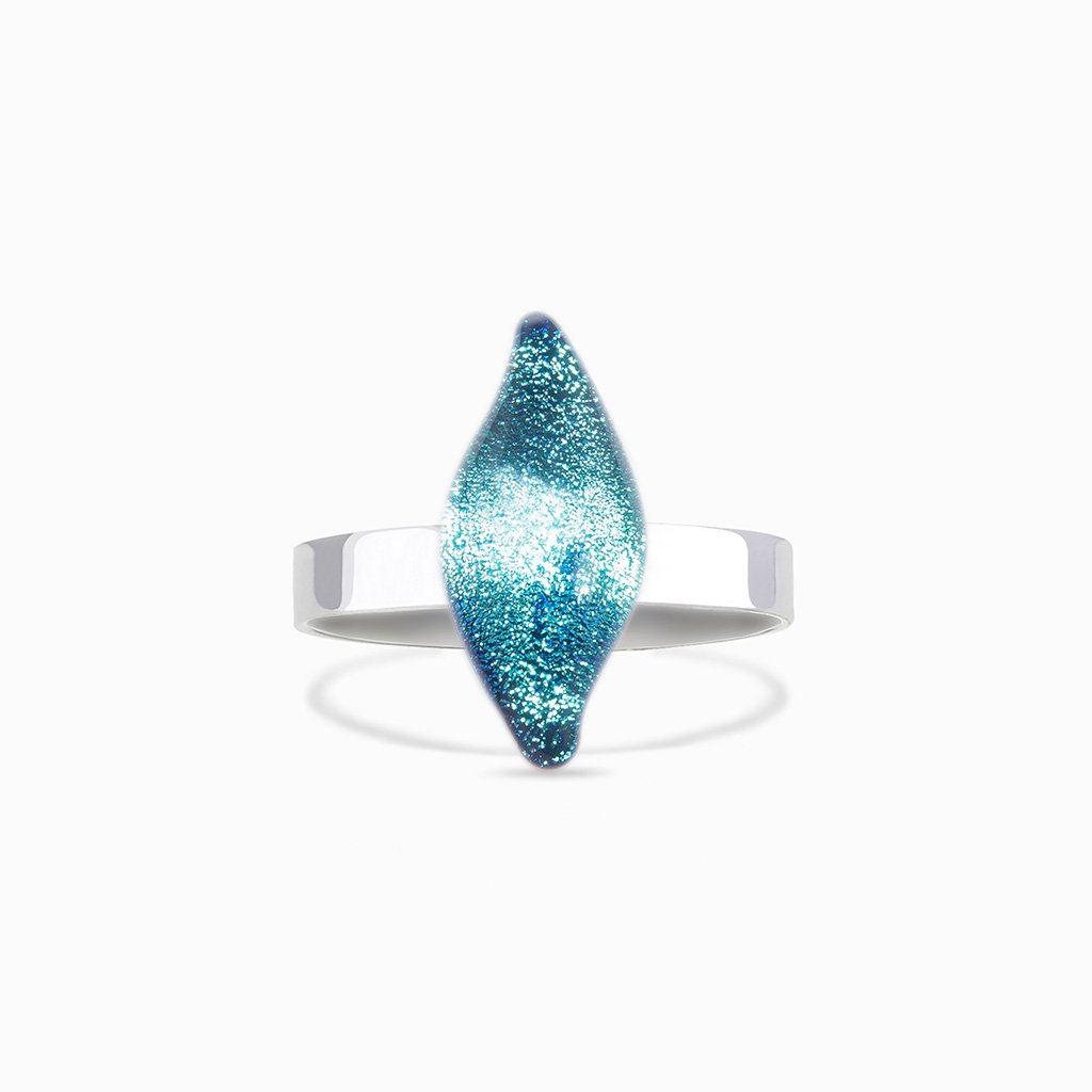 Microcosmoses RINGS GLASS REFLET RING TURQUOISE ~ NIGHT BLUE | ALMOND | REFLET