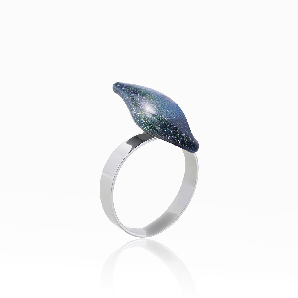 Microcosmoses RINGS GLASS REFLET RING VIOLET ~ EMERALD | ALMOND | REFLET