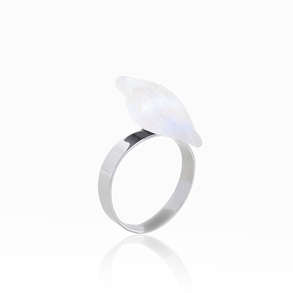 Microcosmoses RINGS GLASS REFLET RING WHITE RIVER | ALMOND | REFLET