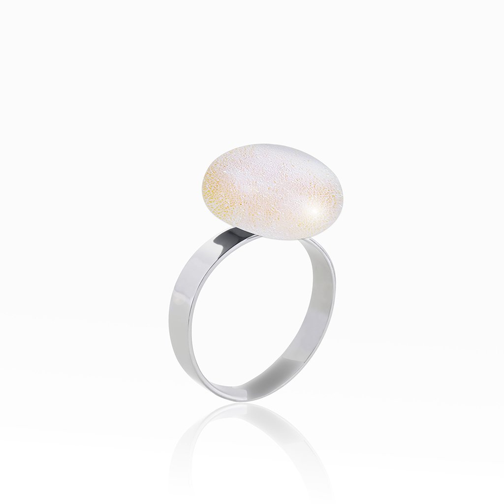 Microcosmoses RINGS GLASS REFLET RING WHITE RIVER | ECLIPSE | REFLET