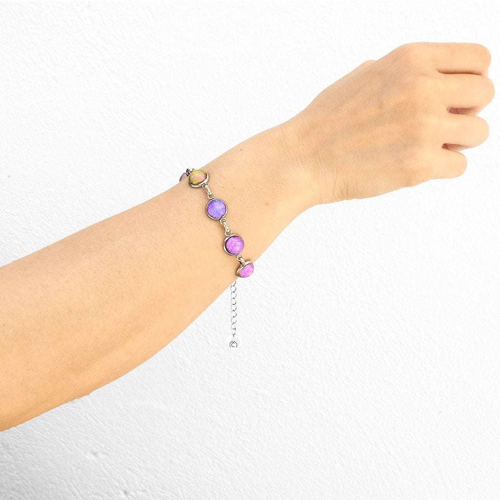 Microcosmoses BRACELET GLASS REFLET BRACELET INDIGO ~ ETERNAL FUSHIA | REFLET | ADJUSTABLE STEEL