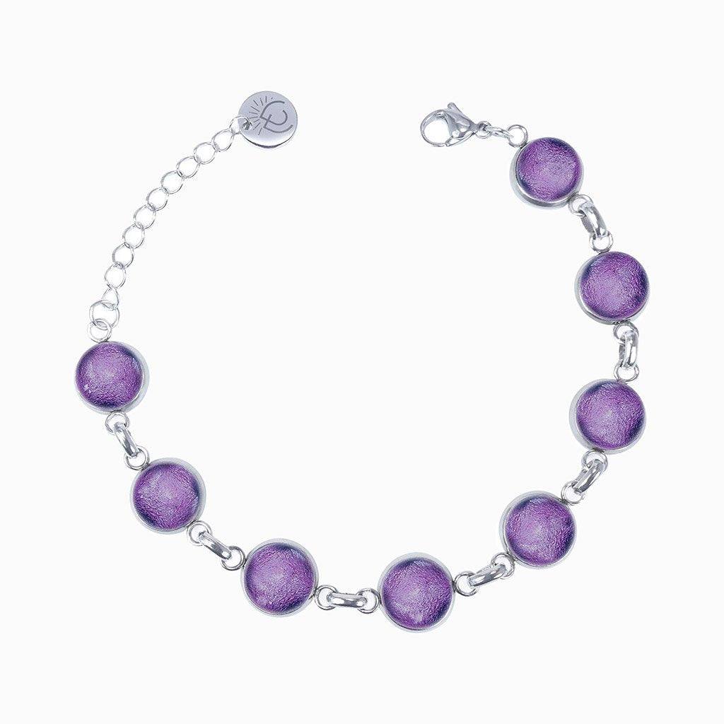 Microcosmoses BRACELET GLASS REFLET BRACELET VIOLET ~ EMERALD | REFLET | ADJUSTABLE STEEL