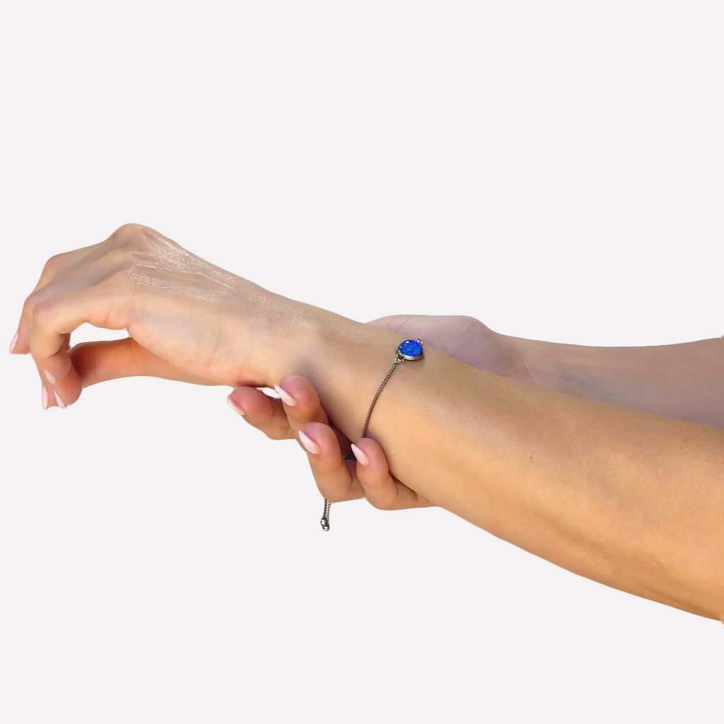 Microcosmoses BRACELET STEEL BRACELET VERT DE BLEU ~ TEAL | ST. STEEL | PERFECT FIT | REFLET