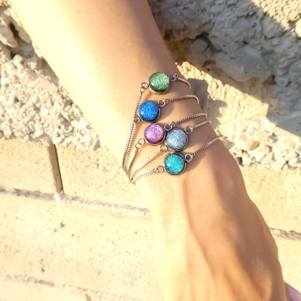 Microcosmoses BRACELET STEEL BRACELET VERT DE BLEU ~ TEAL | ST. STEEL | PERFECT FIT | REFLET