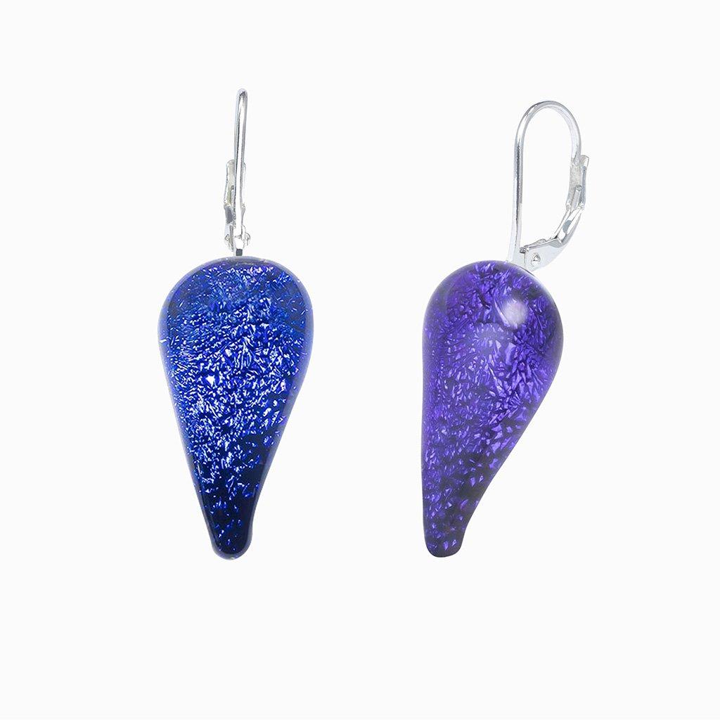 Microcosmoses EARRINGS DROP GLASS REFLET EARRINGS STARRY BLUE ~ INDIGO | DROP | SILVER 925 | REFLET