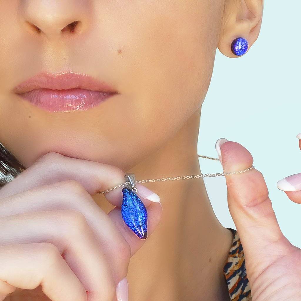 EARRINGS STARRY BLUE ~ INDIGO | ECLIPSE | STUD | REFLET