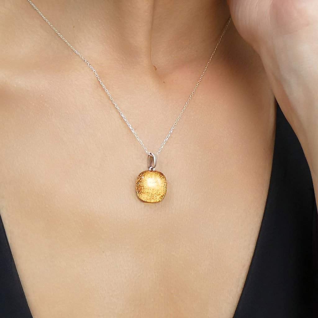 Microcosmoses NECKLACE NECKLACE COPPER ~ GREEN BOKEH | SQUIRCLE | REFLET