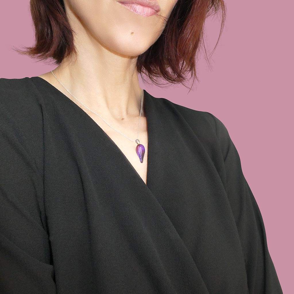 Microcosmoses NECKLACE NECKLACE INDIGO ~ ETERNAL FUSHIA | DROP | REFLET