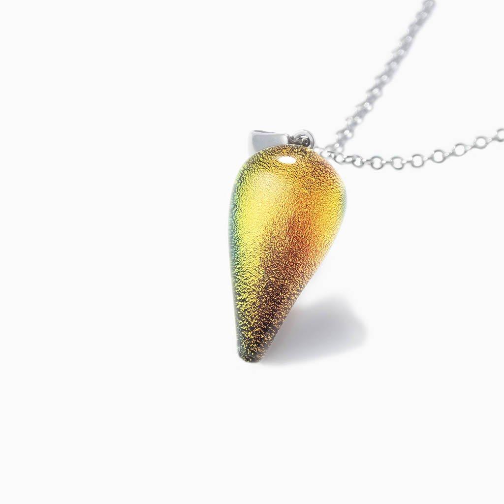 Microcosmoses NECKLACE NECKLACE ORANGE FIRE ~ CRYSTAL GREEN | DROP | REFLET