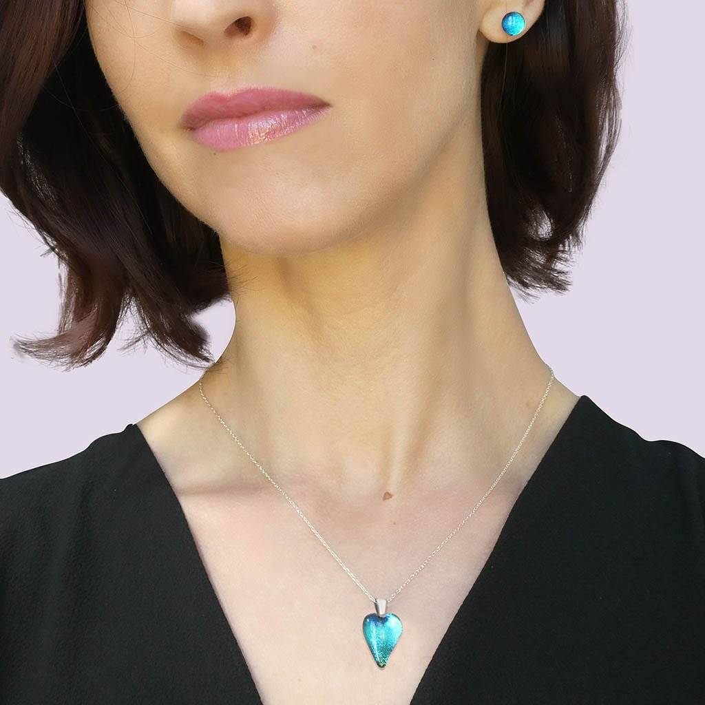 Microcosmoses NECKLACE NECKLACE TURQUOISE ~ NIGHT BLUE | HEART | REFLET