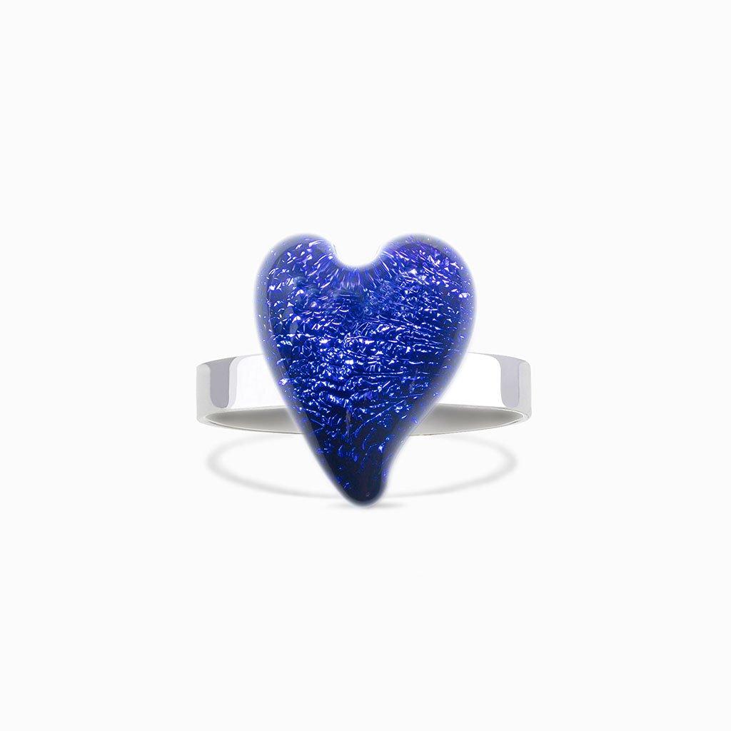 Microcosmoses RINGS GLASS REFLET RING STARRY BLUE ~ INDIGO | HEART | REFLET