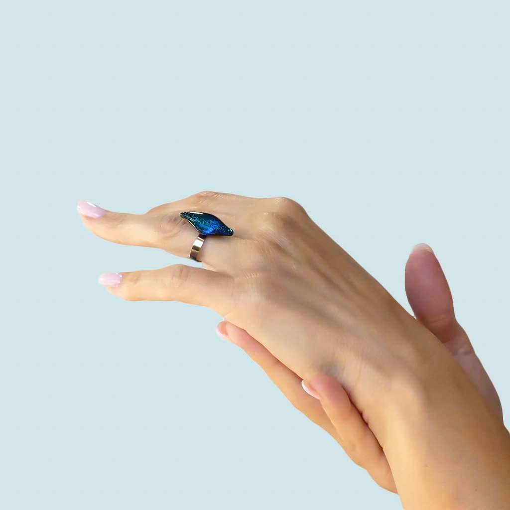 Microcosmoses RINGS GLASS REFLET RING TURQUOISE ~ NIGHT BLUE | ALMOND | REFLET